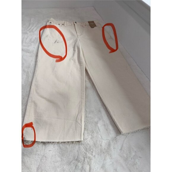 New Madewell Women's Size 31 The Perfect Vintage Wide-Leg Crop Jean *Stains* - Picture 4 of 16